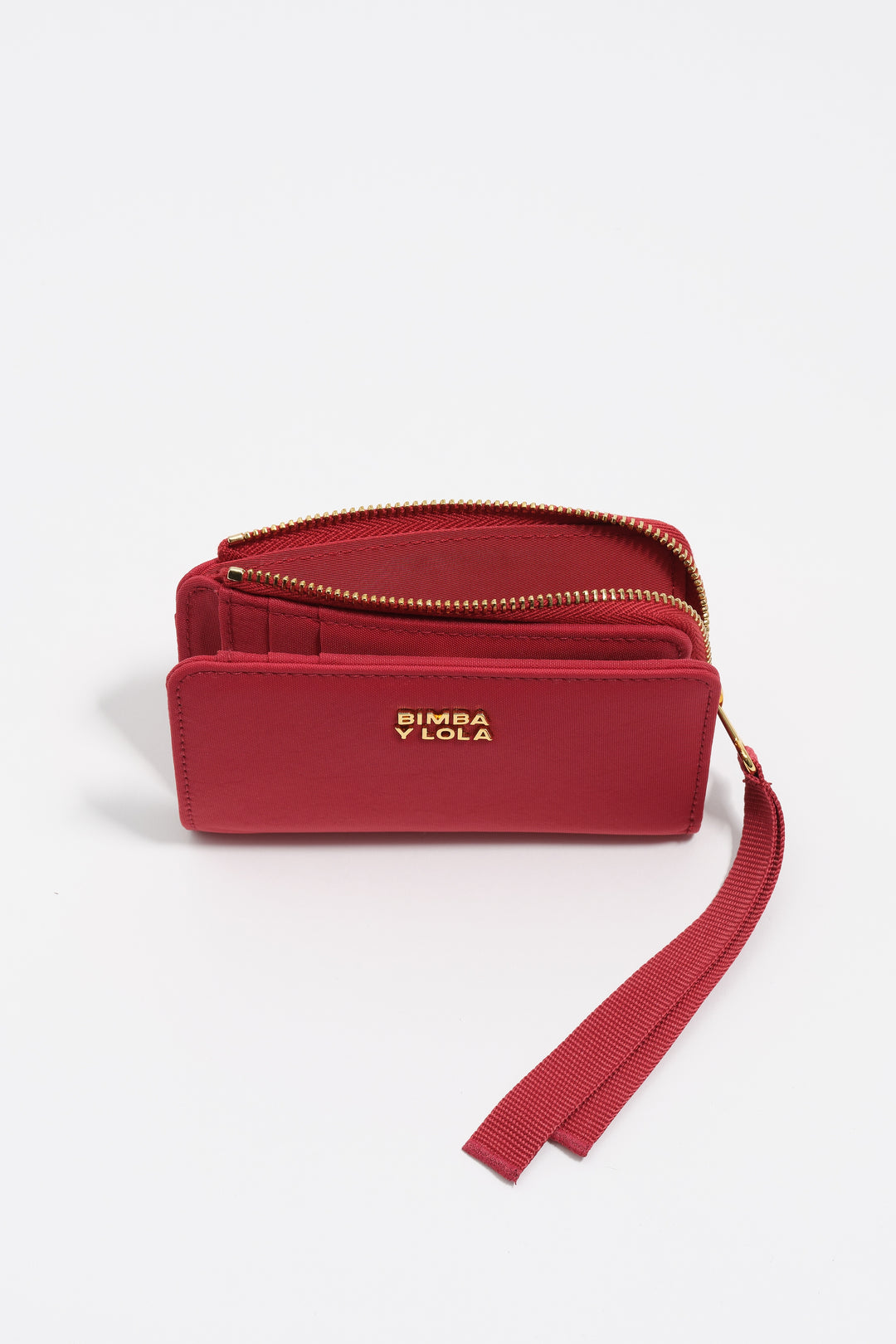 Red nylon compact purse