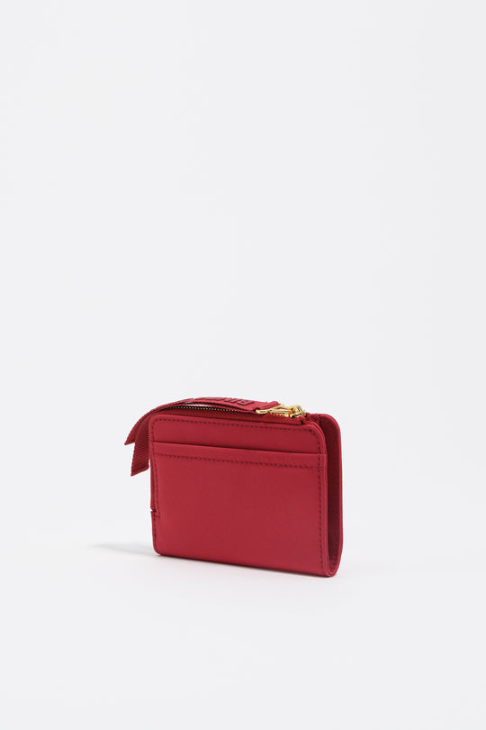 Red nylon compact purse