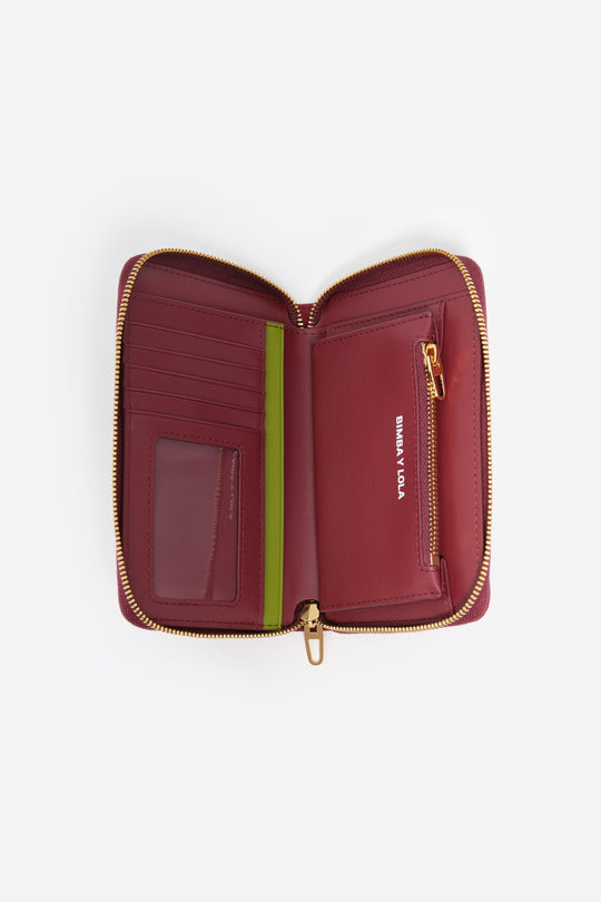 Medium burgundy nylon horizontal wallet