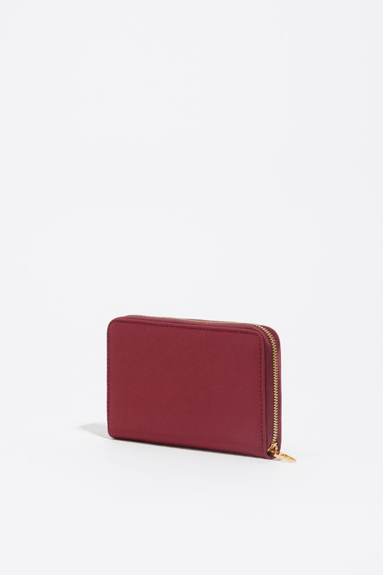 Medium burgundy nylon horizontal wallet