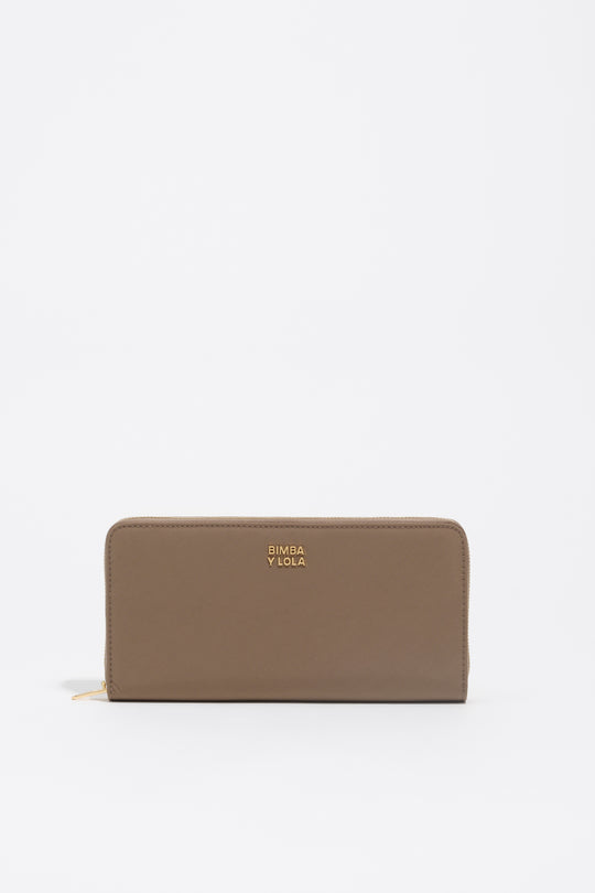 Large khaki brown nylon horizontal wallet