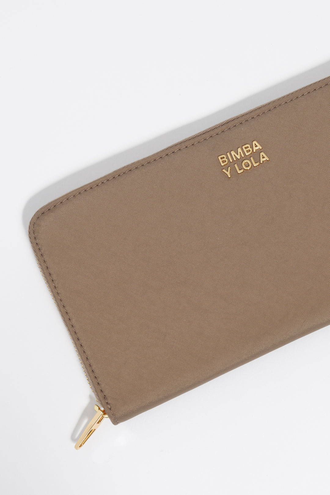 Large khaki brown nylon horizontal wallet