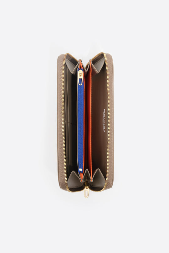Large khaki brown nylon horizontal wallet