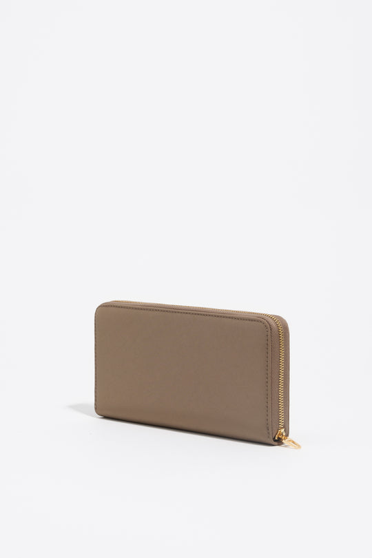 Large khaki brown nylon horizontal wallet