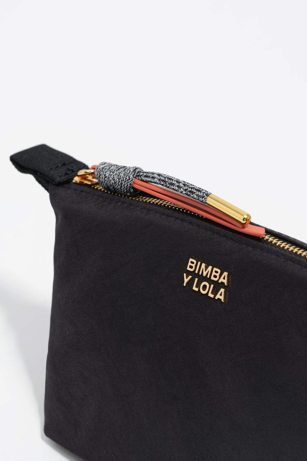 Small black nylon Trapecio make-up case