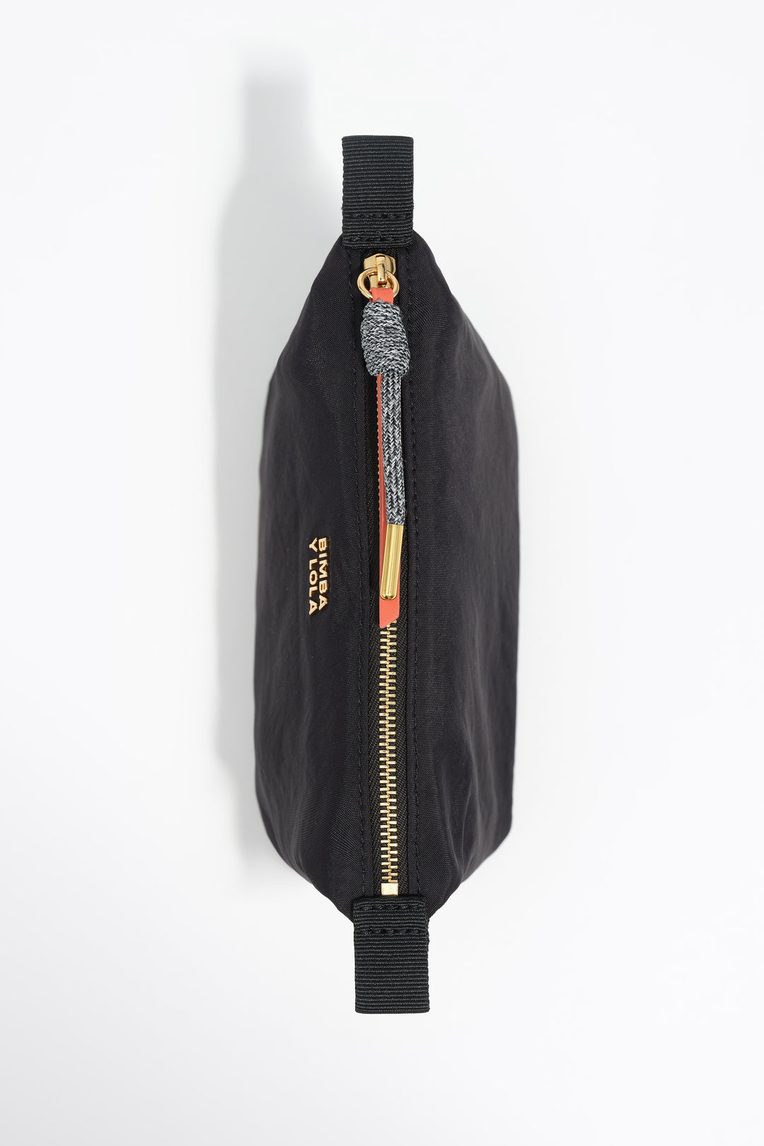 Small black nylon Trapecio make-up case