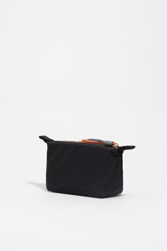 Small black nylon Trapecio make-up case