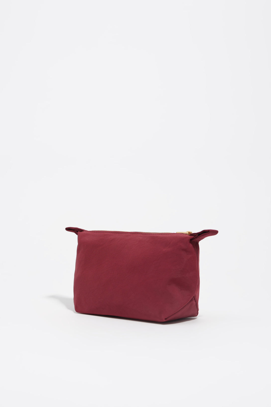 Small burgundy nylon Trapecio make-up case