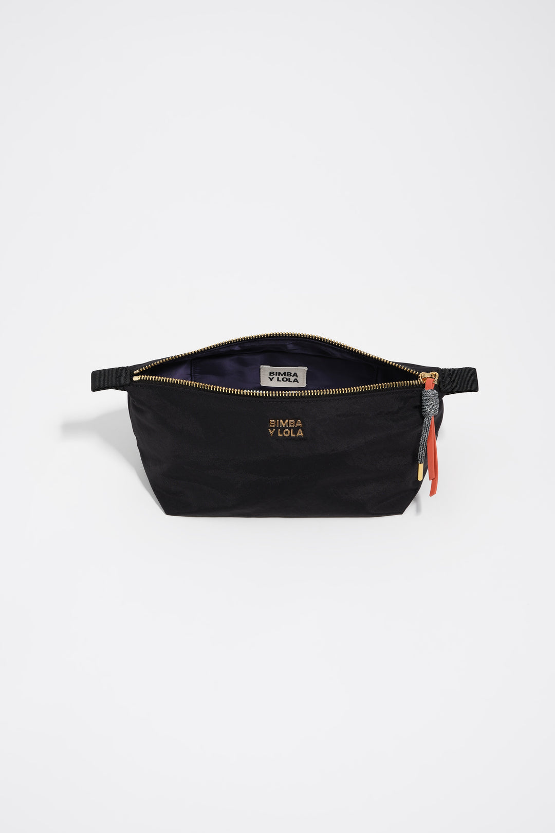 Medium black nylon Trapecio make-up case