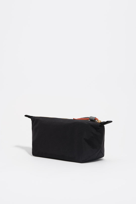 Medium black nylon Trapecio make-up case