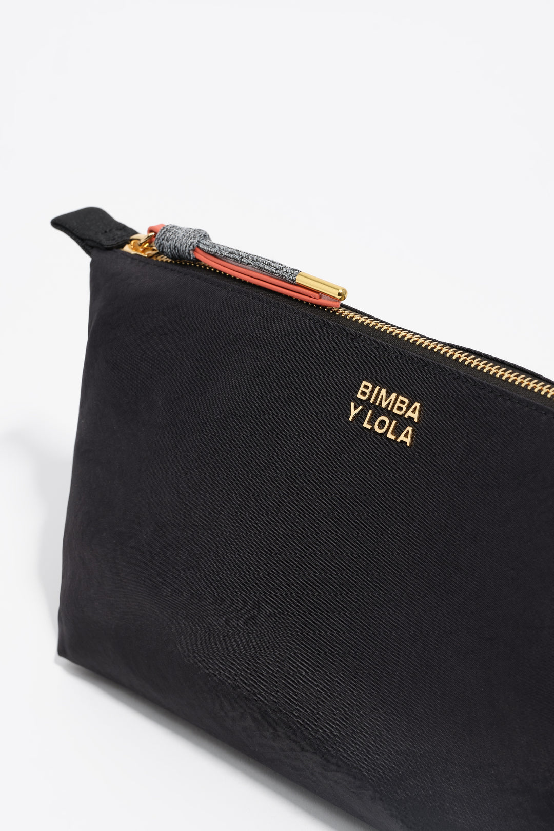 Large black nylon Trapecio make-up case
