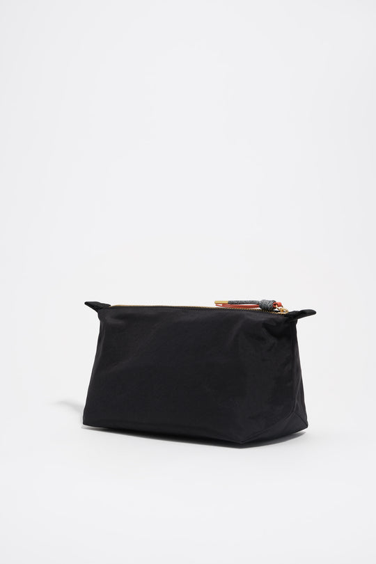 Large black nylon Trapecio make-up case