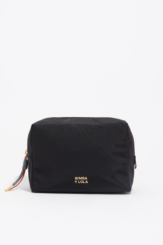 Large black nylon make-up case