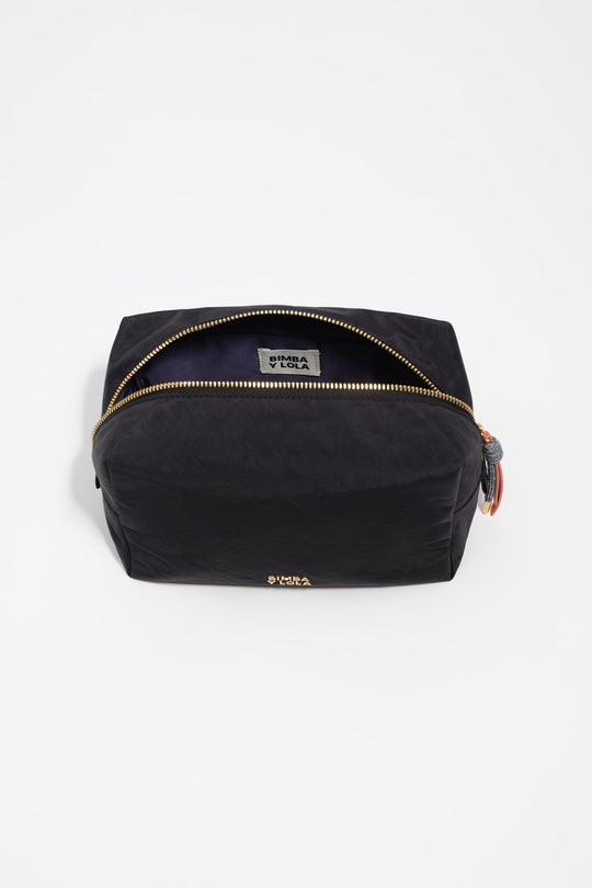 Large black nylon make-up case