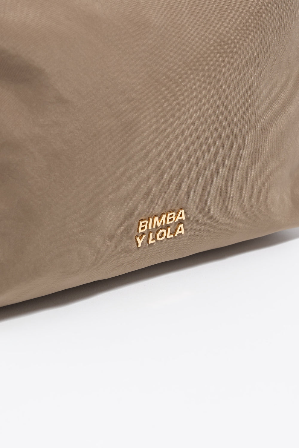 Large khaki brown nylon make-up case