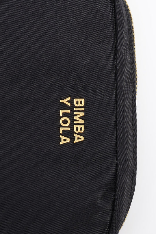 Mini black nylon make-up case