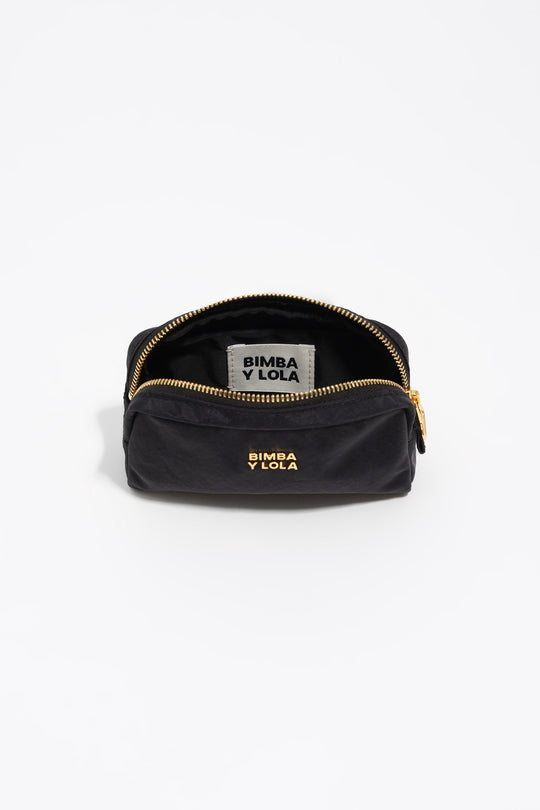 Mini black nylon make-up case
