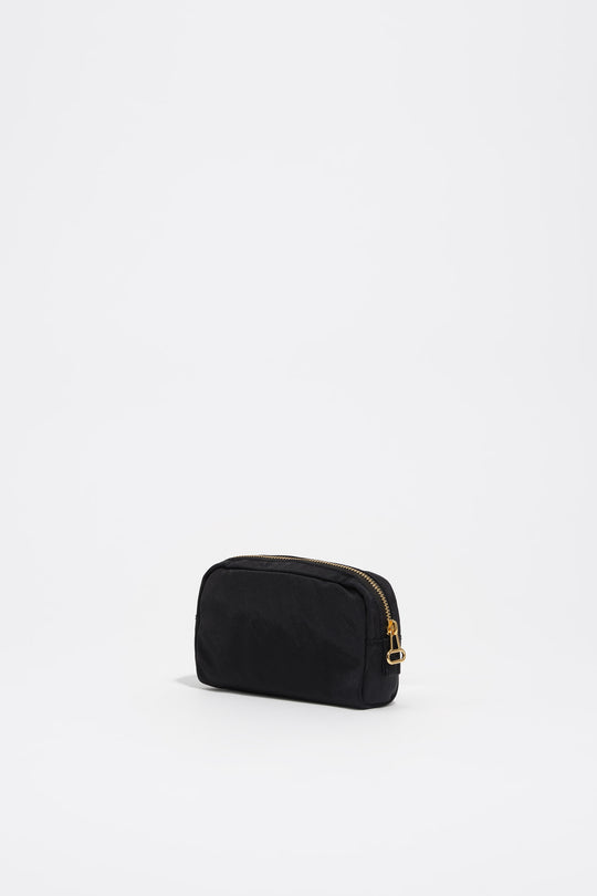 Mini black nylon make-up case