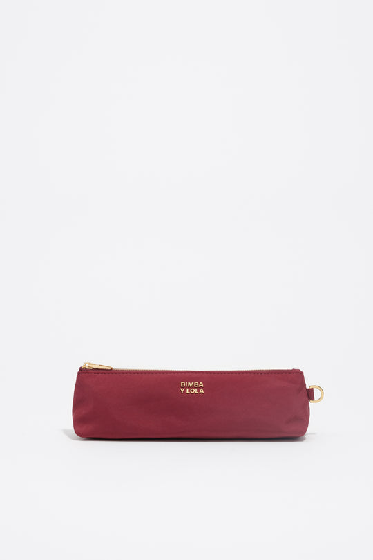 Burgundy nylon make-up case