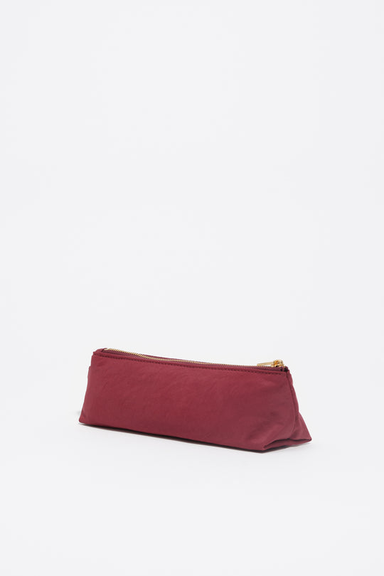 Burgundy nylon make-up case