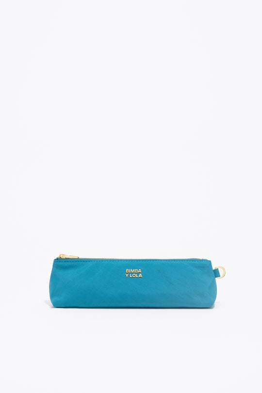 Lagoon blue nylon make-up case