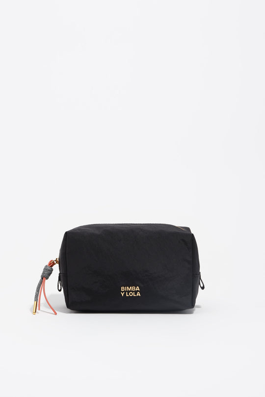 Medium black nylon make-up case