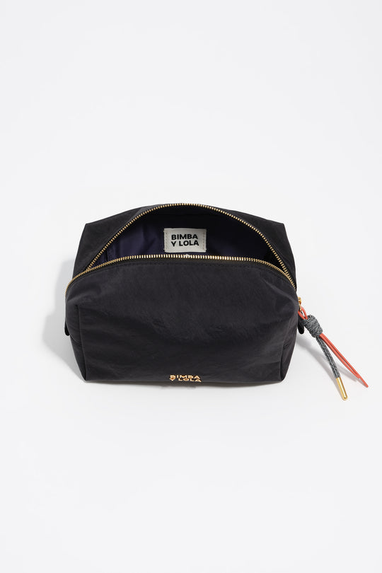 Medium black nylon make-up case