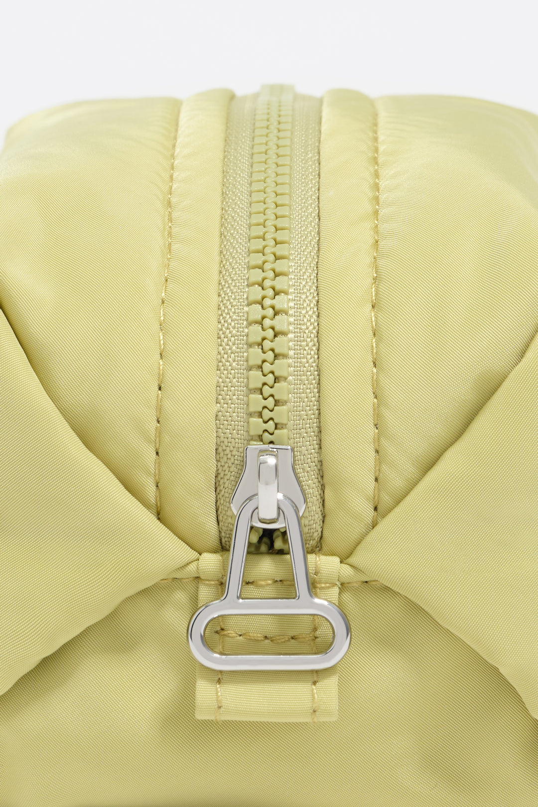 Small pale lime nylon make-up case