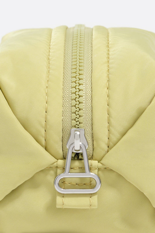 Small pale lime nylon make-up case