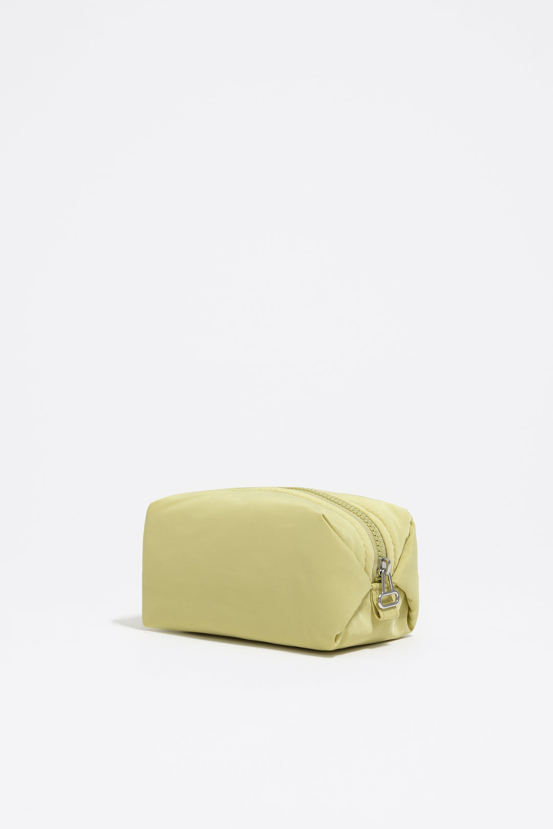 Small pale lime nylon make-up case