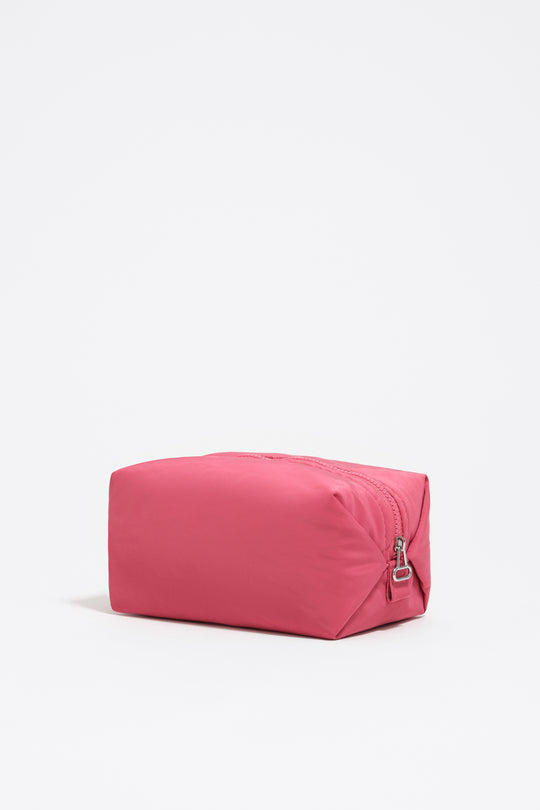 Large dark pink nylon make-up case