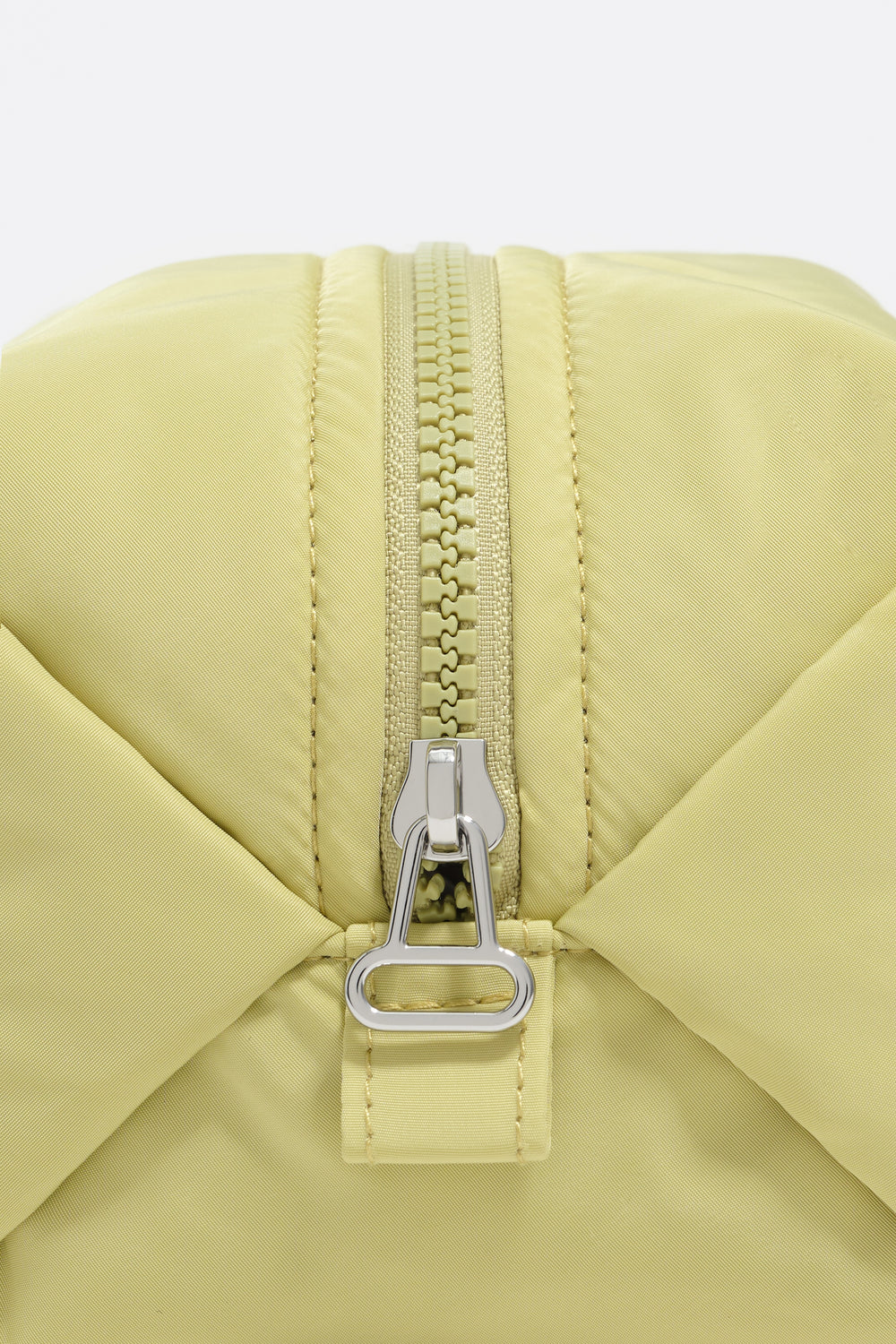 Large pale lime nylon make-up case