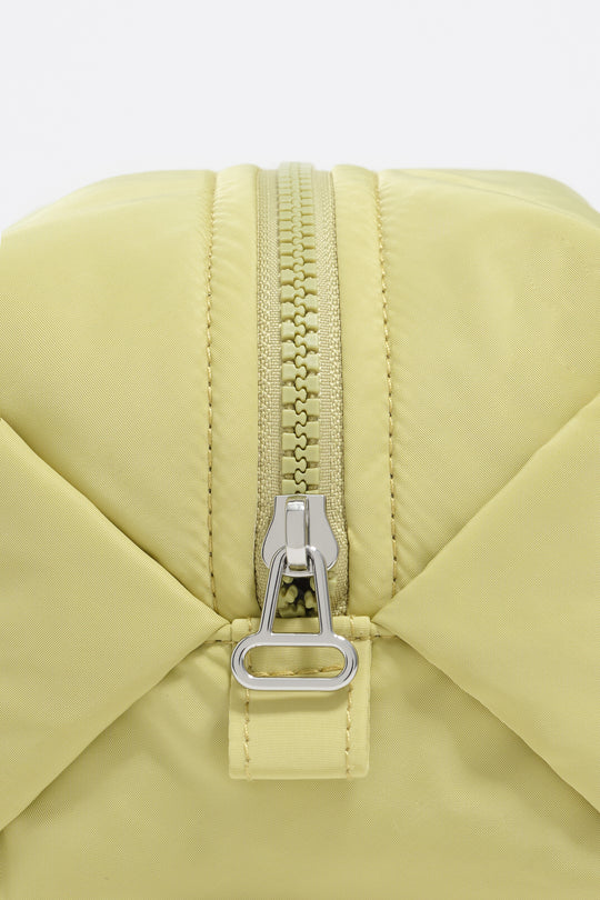 Large pale lime nylon make-up case