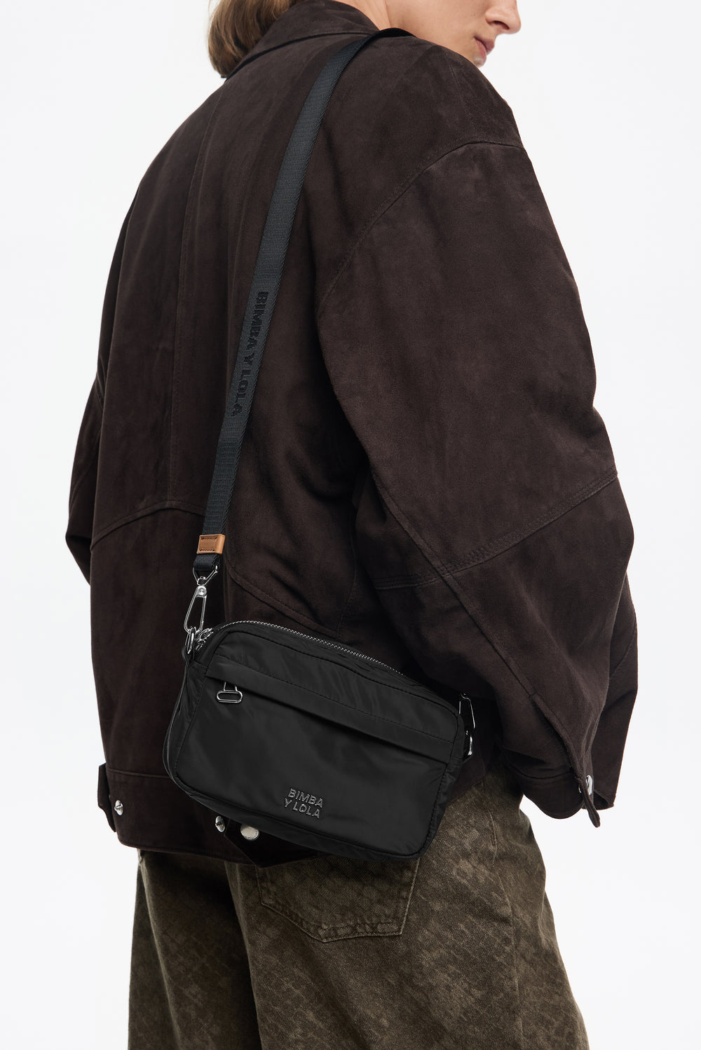Charcoal nylon mini bag