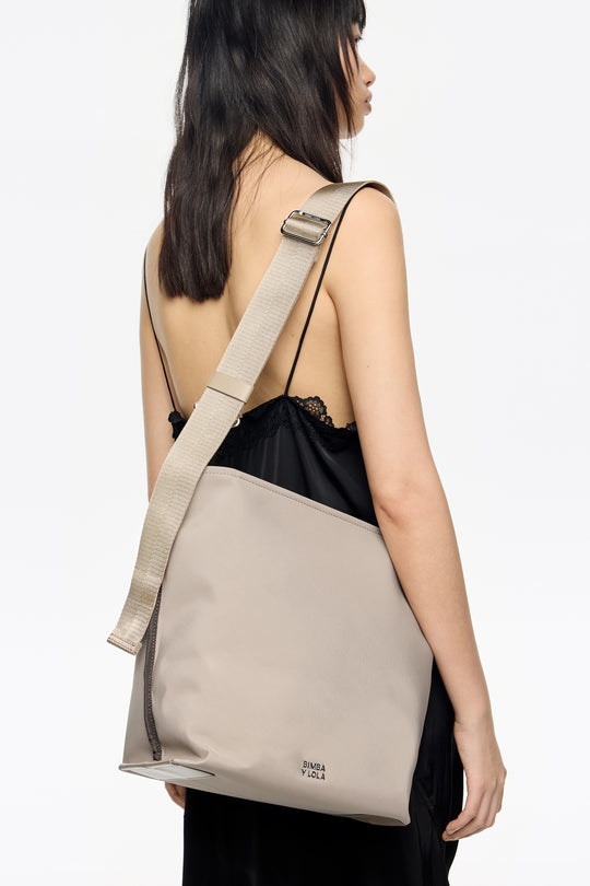 Large stone nylon Carlino bag