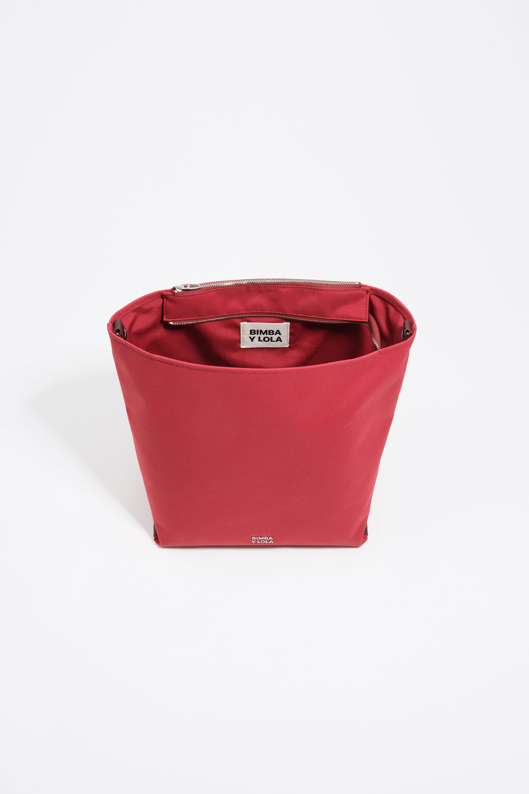 Large dark red gabardine Carlino bag