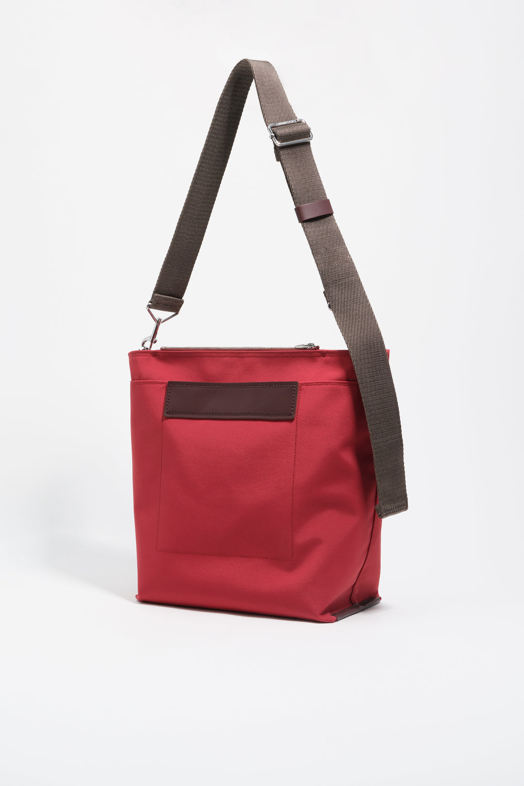 Large dark red gabardine Carlino bag