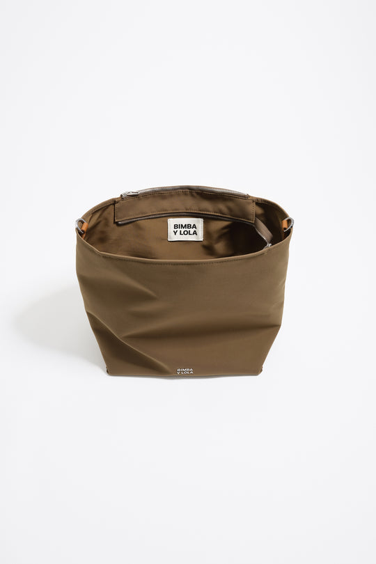 Large olive nylon Carlino bag