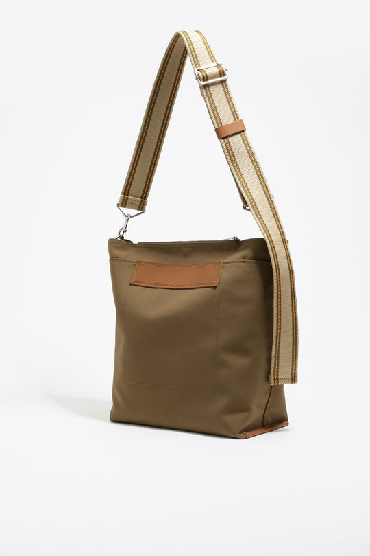 Large olive nylon Carlino bag