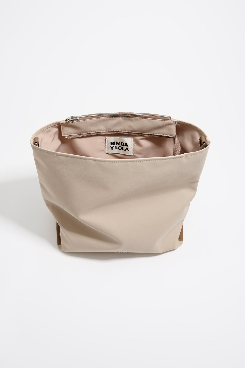 Large sand gabardine Carlino bag