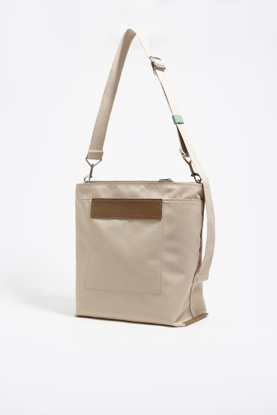 Large sand gabardine Carlino bag