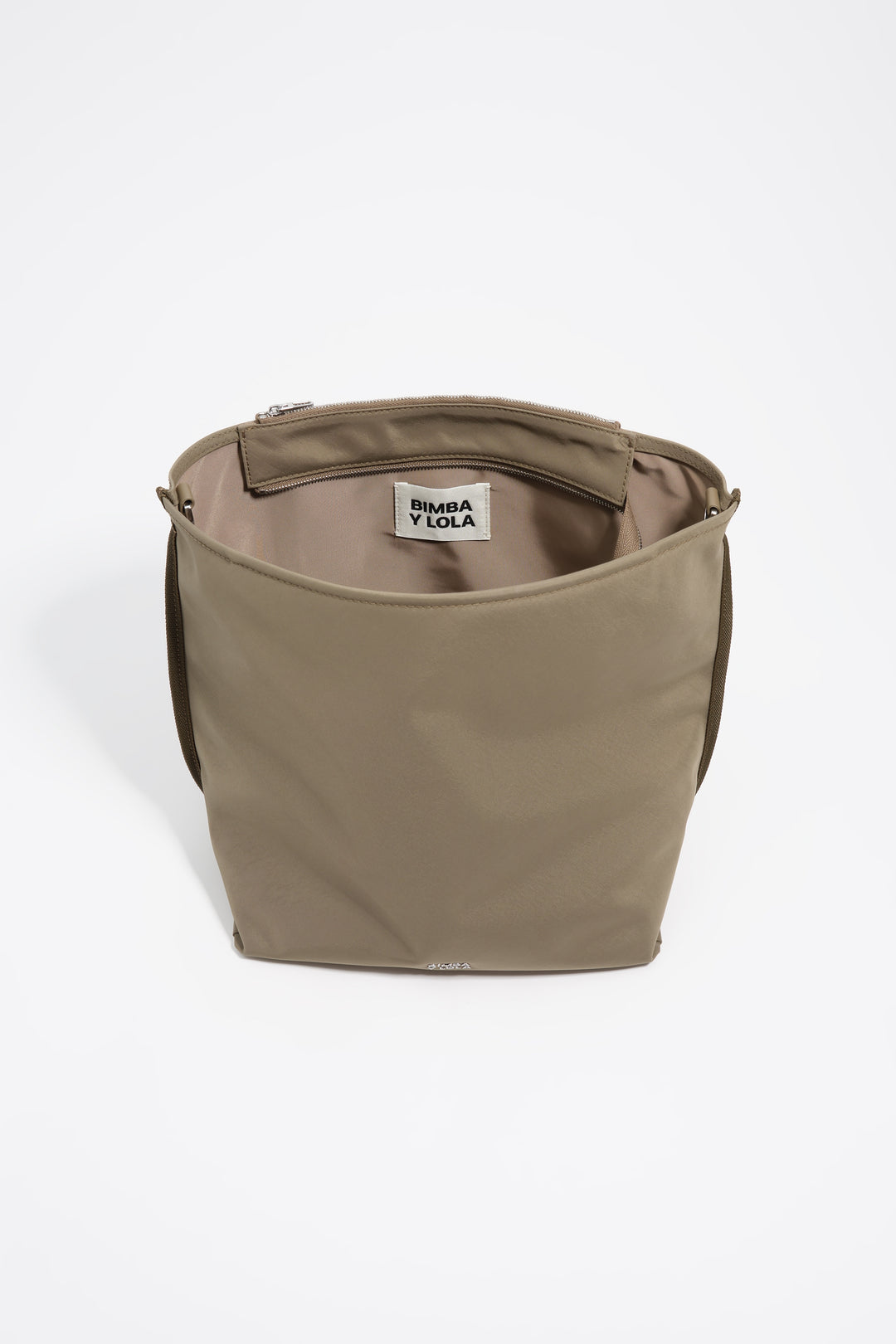 Large taupe nylon Carlino bag