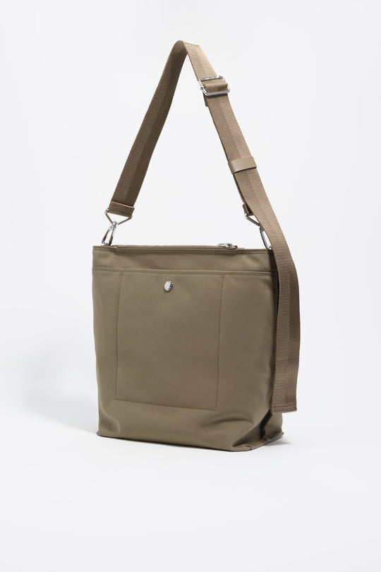 Large taupe nylon Carlino bag