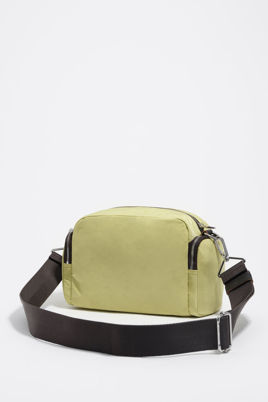 Medium pale lime nylon Pocket crossbody bag