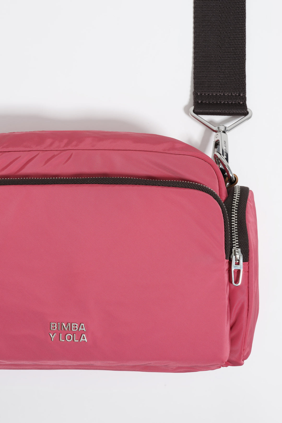 Medium dark pink nylon Pocket crossbody bag