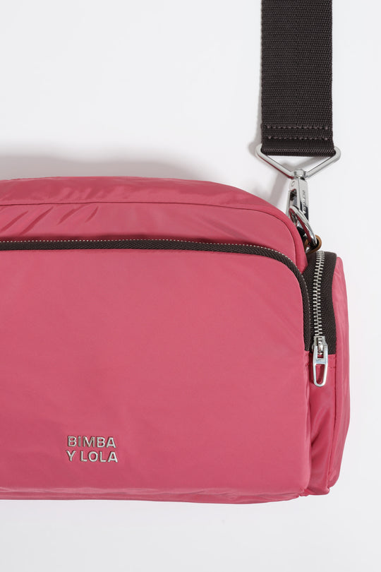 Medium dark pink nylon Pocket crossbody bag