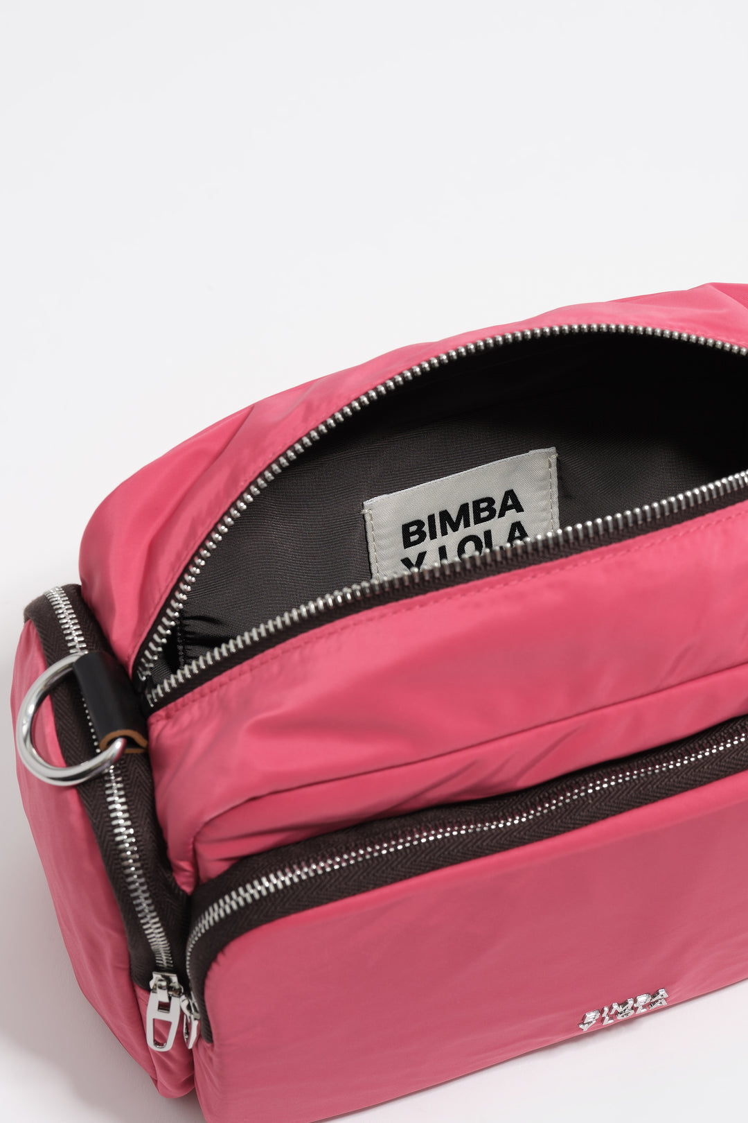 Medium dark pink nylon Pocket crossbody bag