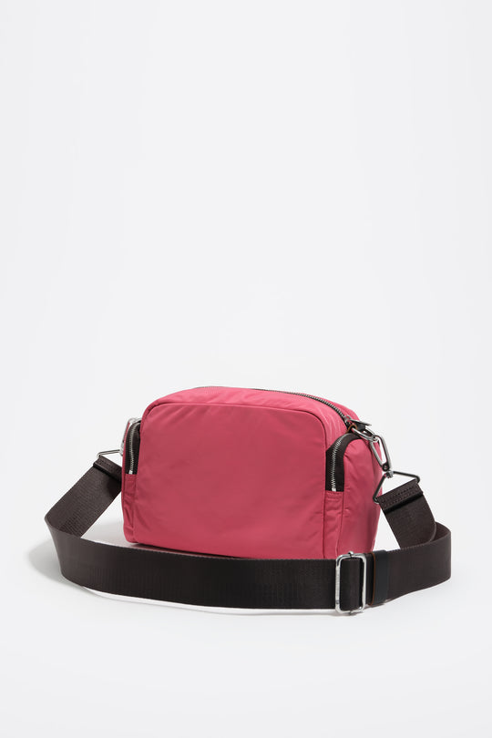 Medium dark pink nylon Pocket crossbody bag