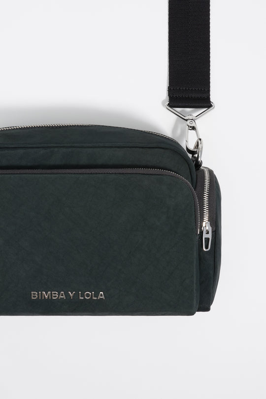 Medium ocean blue nylon Pocket crossbody bag