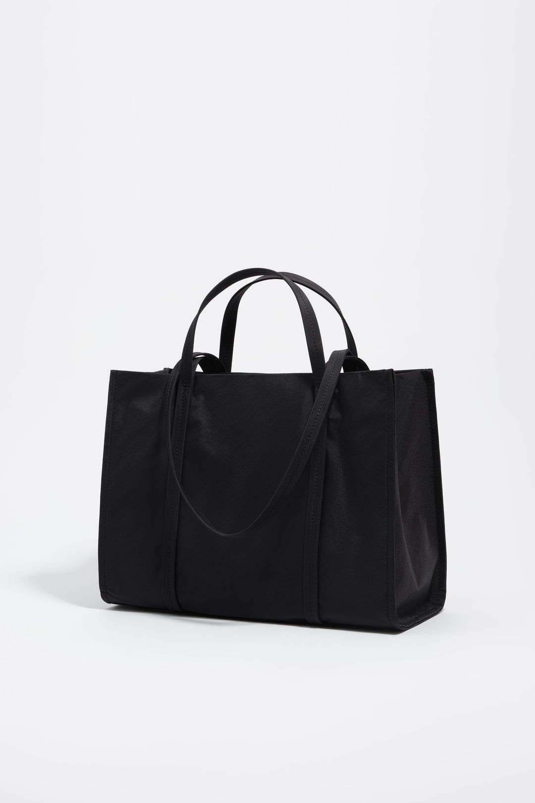 Black nylon shopper bag